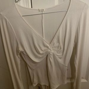 Garage white front knot bodysuit